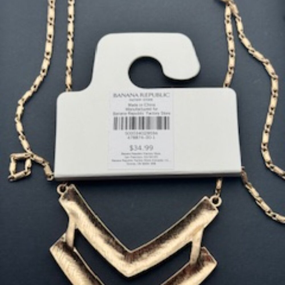 Banana Republic Double Chevron Gold Tone Necklace - Picture 6 of 6